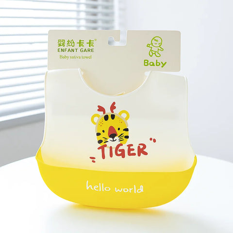 Silicon Container Bib - Yellow - Tiger