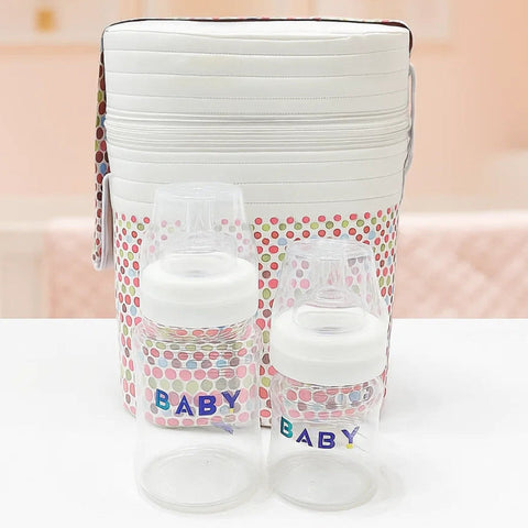 Dotted Feeder Cover With Bottles