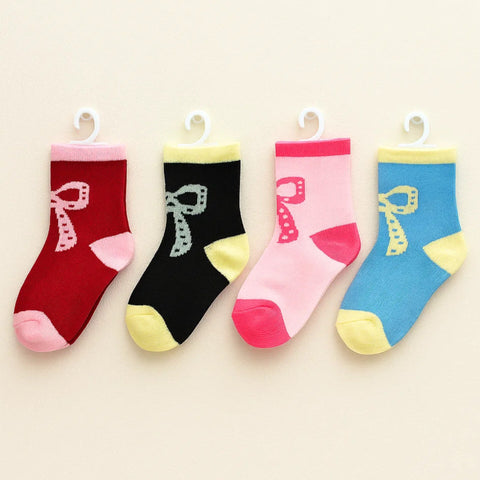 Pair of 4 Socks - 4-8 Years - Bow