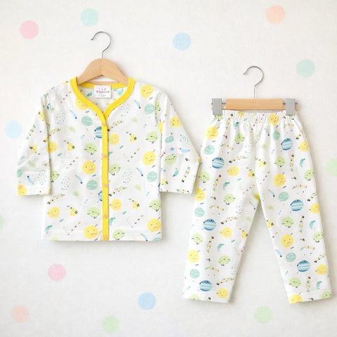 TBS - Cotton Jersey - Night Suit - Yellow - Planets - 26