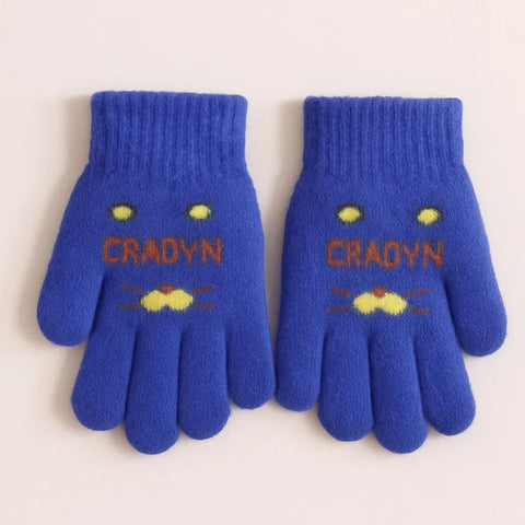 Pair of Gloves - Royal Blue - Craovn Cat - (3-5 Years)