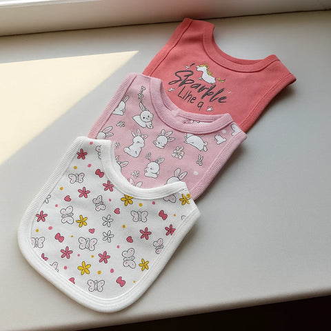 BRL - Pack of 3 - Baby Bibs - Sparkle Theme
