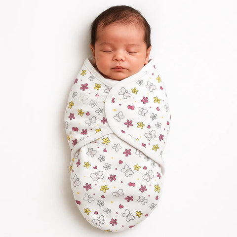 BRL - Swaddle Wrap - White - Butterflies