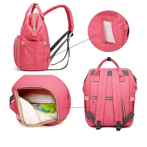 Street Six - Waterproof Diaper Backpack - Pink