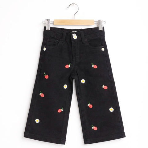 MNG - Bell Bottom - Jeans - Black - Embroidered - (1-6Y)