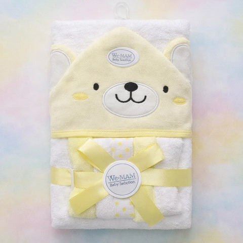 Worldchild - 6 Pieces - Bath Towel Gift Set - Yellow - Bear