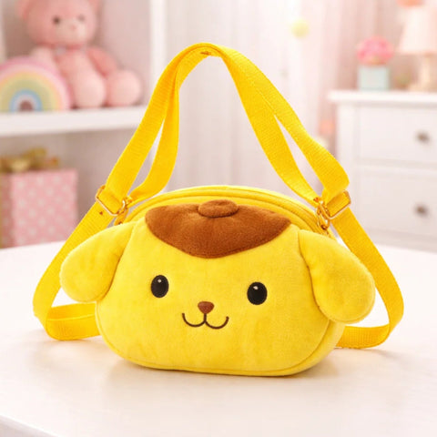Girl's - Fashion Fluffy Pouch - Yellow - Bear - 11393