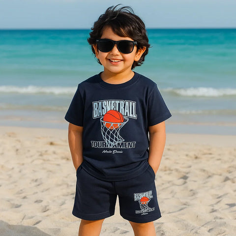 TBS_BRL - T-Shirt & Shorts - Navy Blue - Basket Ball