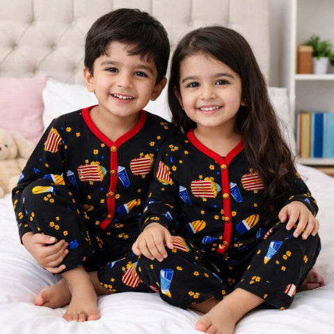 TBS - Cotton Jersey - Night Suit - Black - Party - 26