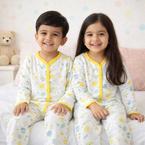 TBS - Cotton Jersey - Night Suit - Yellow - Planets - 26