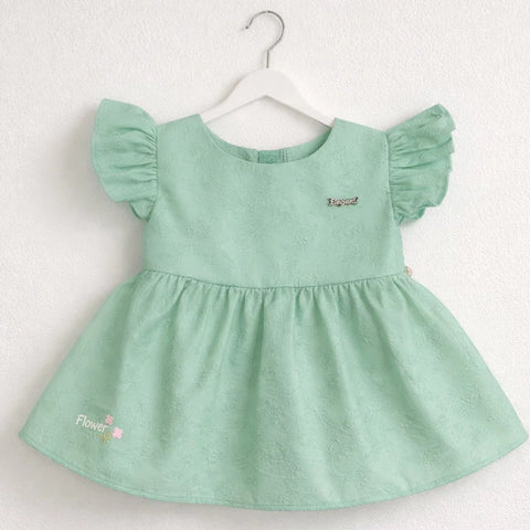 Stufz - Cotton Frock - Green - Leaves & Flowers