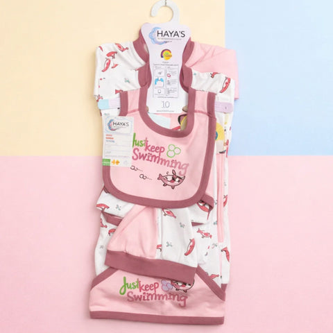 HY - Cotton Interlock - 10 Pieces - Swimming - Starter Set - Pink