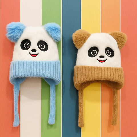 Pack of 2 - Woolen Caps - Blue & Brown - Panda - 25