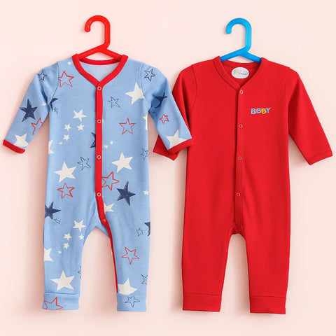 Montaly's - Pack of 2 Rompers - Red & Stars