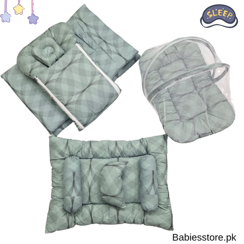 8 Pieces Bedding Set - Vol 05-25 - Green - Lines