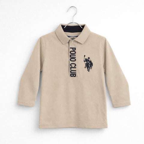 Bonton - Long Sleeve - Polo - T-Shirt - Light Brown