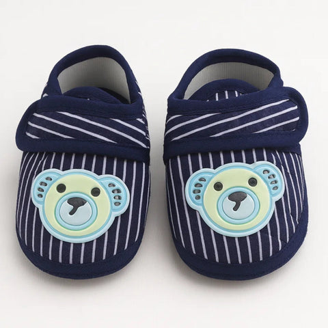 Xiao - Booties - Navy - Lines & Bear
