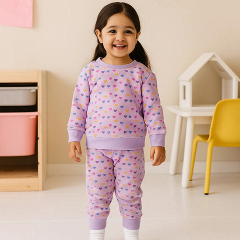 Wow - 2 Pieces - Suit Set - Purple - Hearts - 25