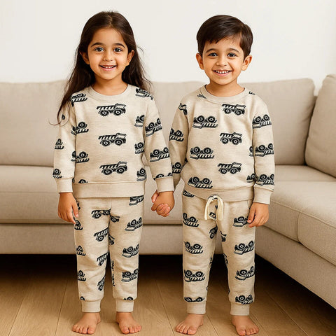 Z Kids - 2 Pieces - Suit Set - Light Grey - Tractor - 25