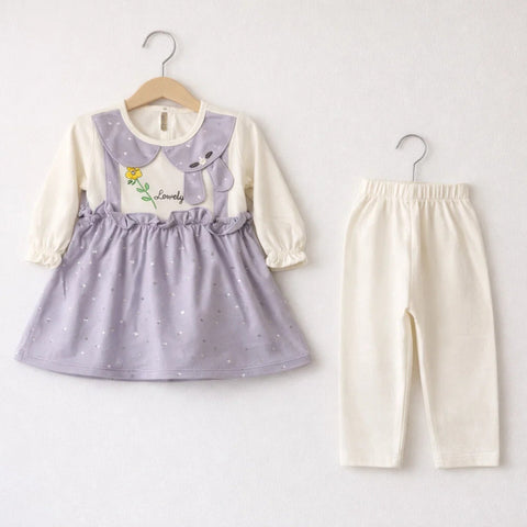 Junior - 2 Pieces - Frock Set - Grey - Cute Friend