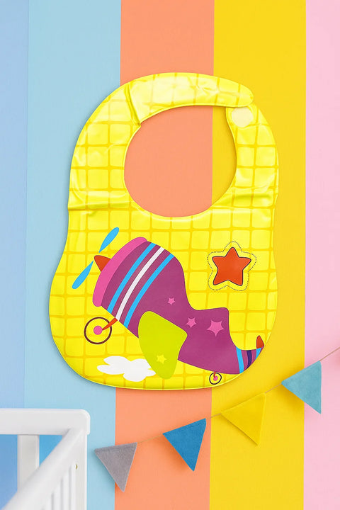 Baby Bib - Yellow - Aeroplane