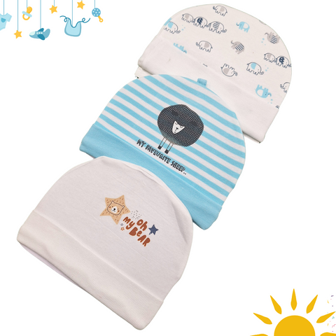 BRL - Pack of 3 Caps - Blue - Sheep