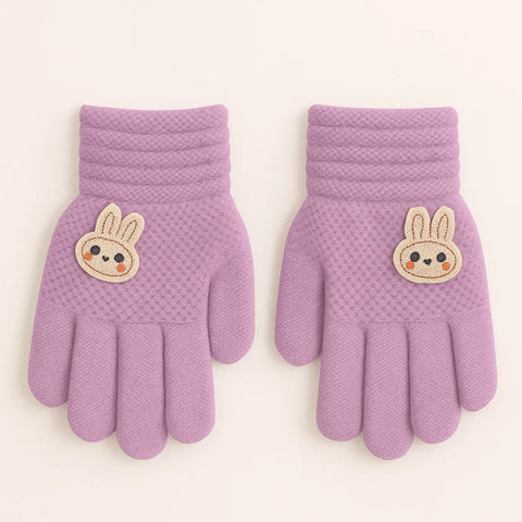 Pair of Gloves - Purple - Rabbit - (3-5 Years)