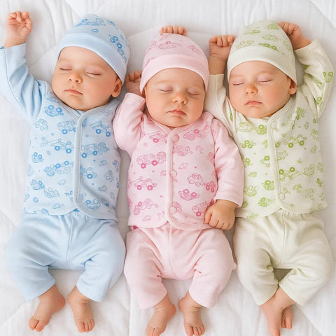 Kiddy's - Pack of 3 - Newborn Night Suits - Cars