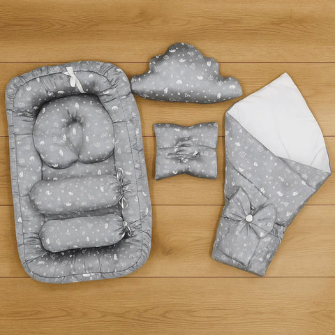Silk - 7 Pieces - Snuggle Bed - Grey - Crown - 25