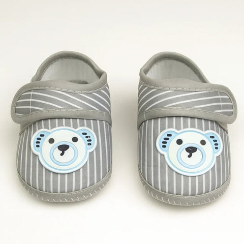 Xiao - Booties - Grey - Lines & Bear