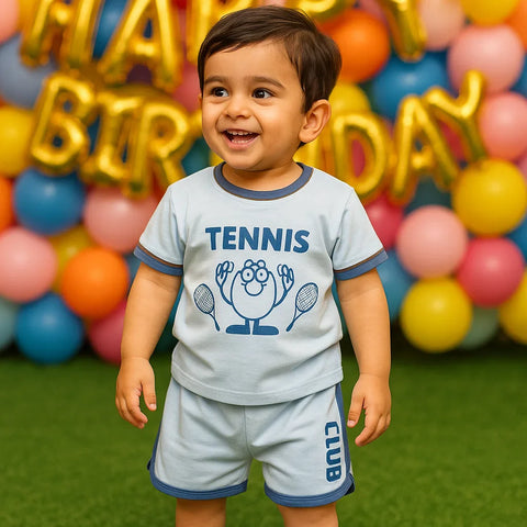 T-Shirt & Shorts - Tennis - Blue - China