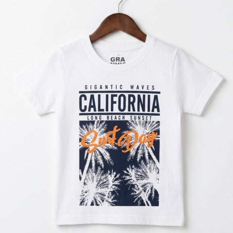 RL - Short Sleeve - Round Neck - T-Shirt - White - California