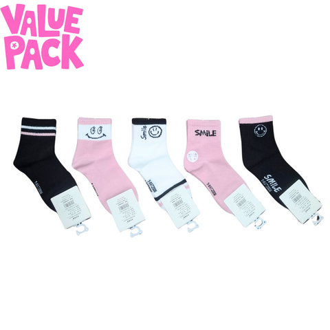 Pair of 5 Socks - Size 5-8 - Theme 6