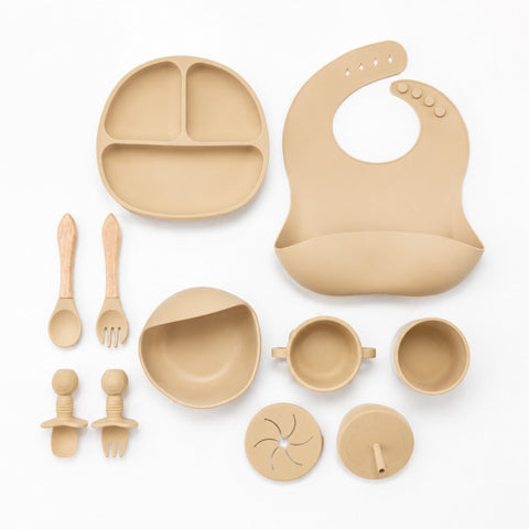 Silicone Baby Cutlery Set - 9 Pieces - Skin