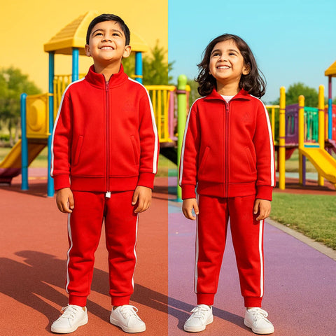 Adi - 2 Pieces - Track Suit - Red - Stripes