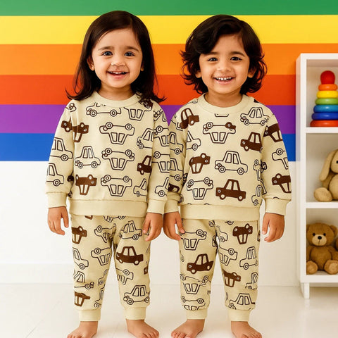 Z Kids - 2 Pieces - Suit Set - Skin - Brown Car - 25