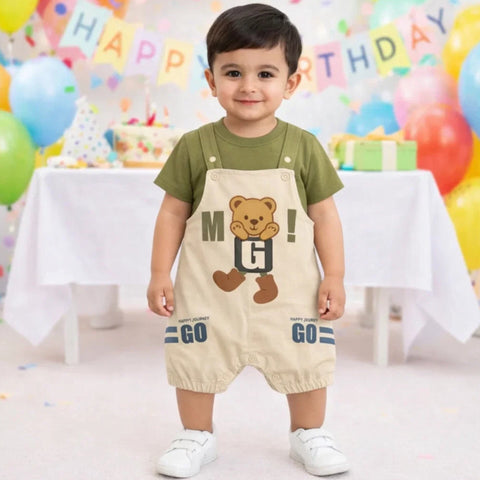 BB - 2 Pieces - Dungaree Set - Green - Go - China