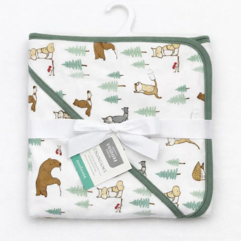 Aifeier - Hooded Cotton Wrap - White - Jungle