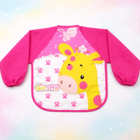 Apron Bib - Pink - Giraffe