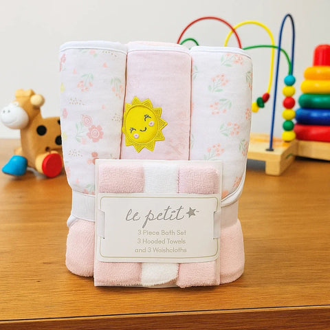 6 Pieces - Le Petit - Bath Towel Gift Set - Pink - Sunshine