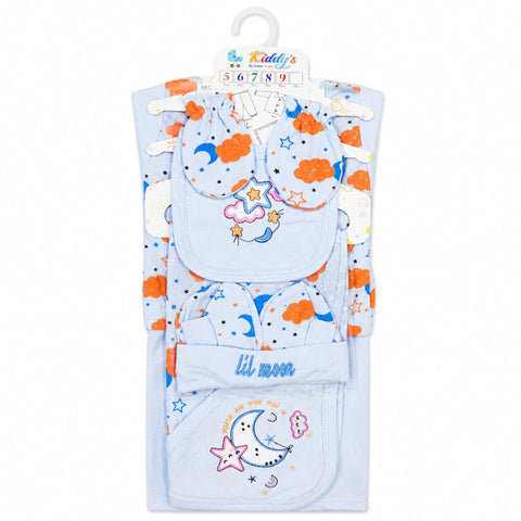 Kiddy's - Cotton Interlock - 7 Pieces - Clouds - Starter Set - Blue