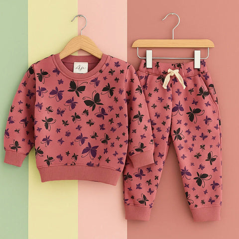 Z Kids - 2 Pieces - Suit Set - Dark Pink - Butterfly - 25