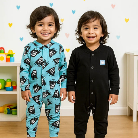 TBS - Pack of 2 Sleep Suits - Black & Blue