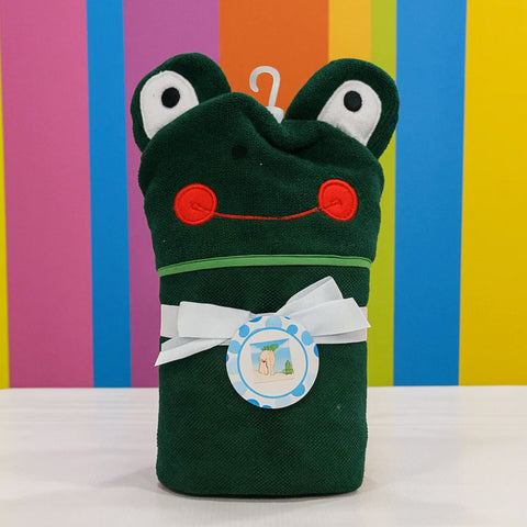 Little Alpaca - Hooded Bath Towel - Green - Frog