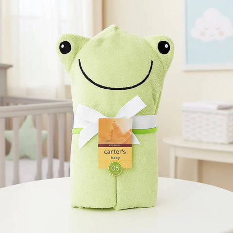Baby Hooded Bath Towel - Green - Frog