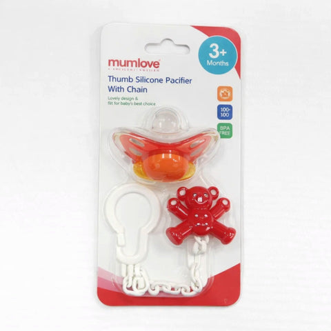 Mumlove - Bear Chain Pacifier - Red - P1039
