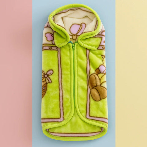 Junio Kids Single Ply - Zip Blanket - Green - Single Bear - 25