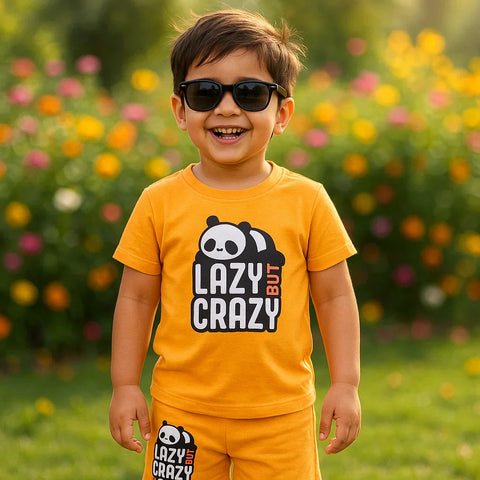 Lucido - T-Shirt & Shorts - Orange - Panda