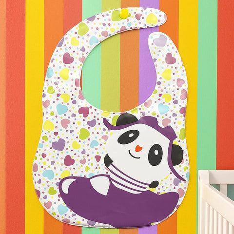 Baby Bib - Purple - Hearts