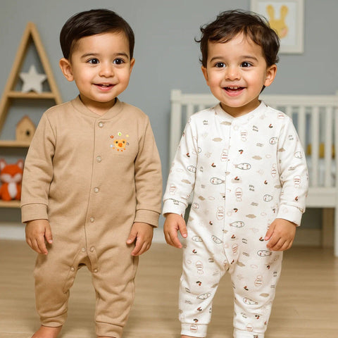 TBS - Pack of 2 Sleep Suits - Vol 02-25 - Brown & Fish